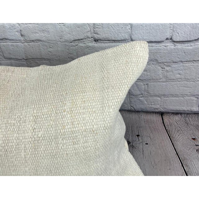 Turkish 16 x 24 Hemp Pillow Turkish Cushion Natural White Pillow Cushion Cover For Sale - Image 3 of 4