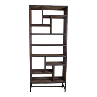 Modern Étagère in Reclaimed Elm Bookshelf For Sale