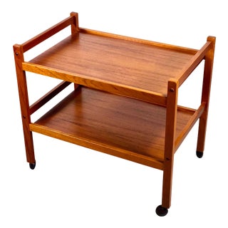 Danish Modern Tea / Bar Cart in Teak by Furbo For Sale