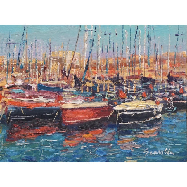 Impressionist Original Oil Painting of Sailboat For Sale - Image 3 of 5
