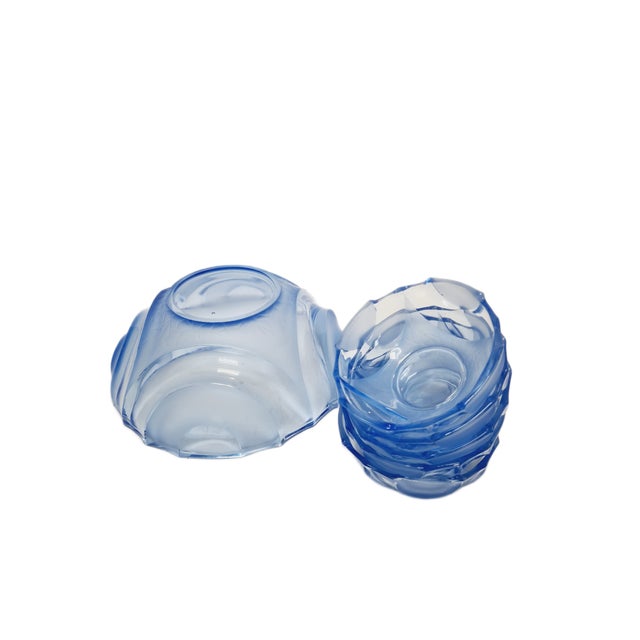 1930s Art Deco Uranium Dessert Service from Niemen Glassworks, Poland, 1930s, Set of 6 For Sale - Image 5 of 9