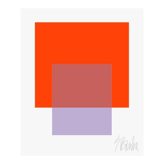The Interaction of Orange and Brilliant Lavender Fine Art Print 30" X 40" by Liz Roache For Sale