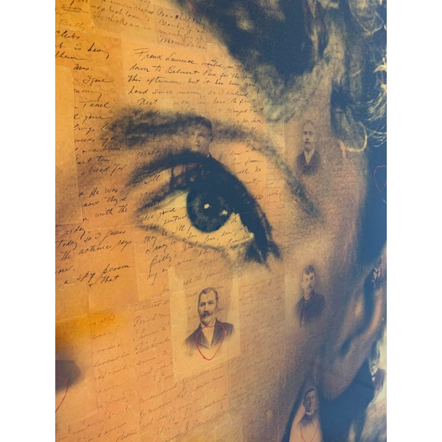 A mixed media work by the noted artist and photographer Ben Freeman. This large scale work features a collage of antique...