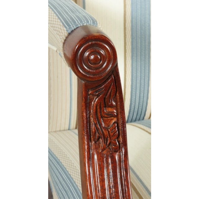 Late 20th Century Late 20th Century Hickory Chair Chippendale Style Carved Mahogany Library Chair Claw & Ball Feet For Sale - Image 5 of 7