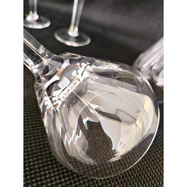 Glass Crystal Drinking Glasses attributed to Val Saint Lambert, France, 1960s, Set of 2 For Sale - Image 7 of 9