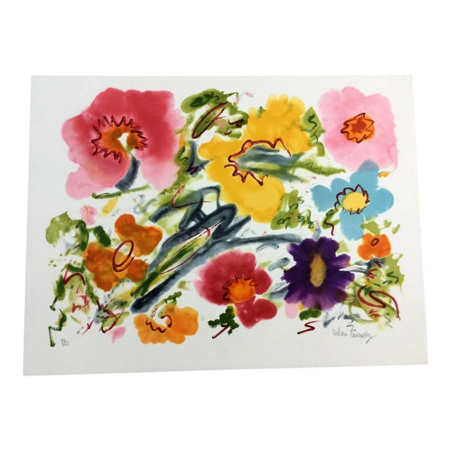 Mid Century Modern Unframed Cosmic Feeling Helen Covensky Hand Signed Lithograph For Sale