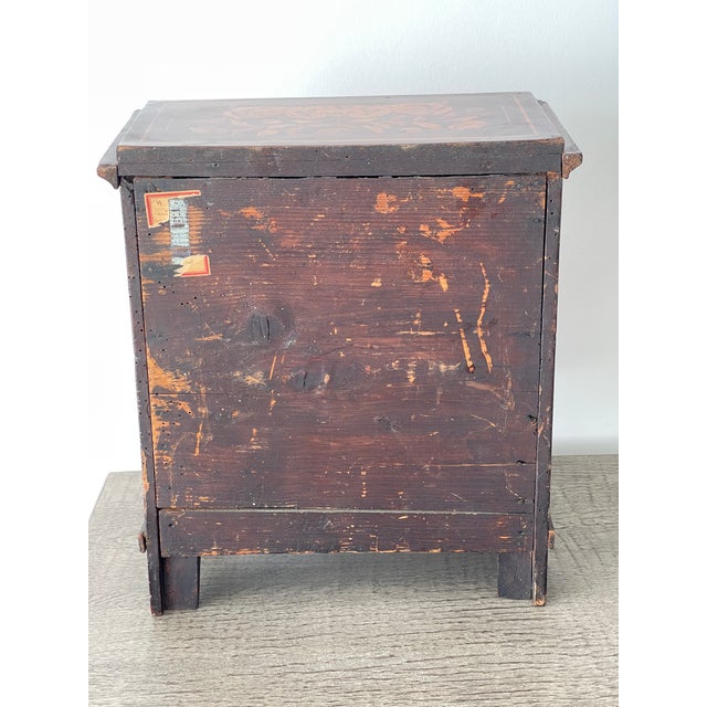 Fabulous Antique Inlay Jewelry Box With 4 Drawers For Sale - Image 9 of 12