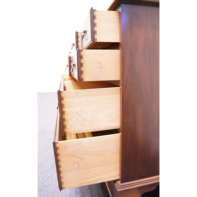Wood Henkel Harris Virginia Galleries Solid Mahogany Traditional Style 66" Double Dresser 176-840 For Sale - Image 7 of 14
