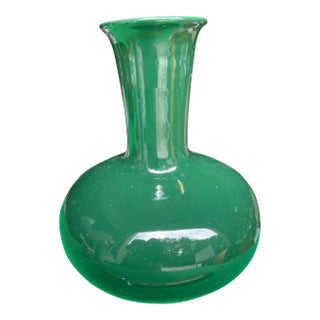 Vintage Emerald Green Vase For Sale