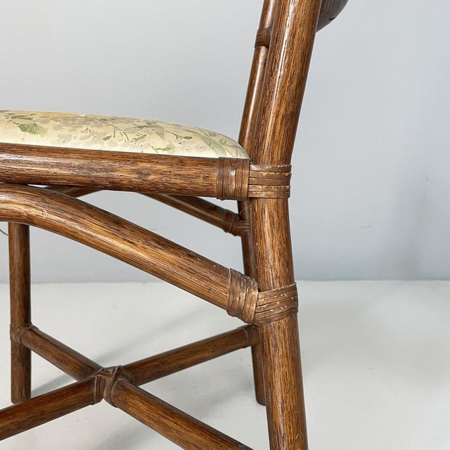 20th Century Italian Chair in Rattan and Floral Fabric, 1890s For Sale - Image 17 of 18