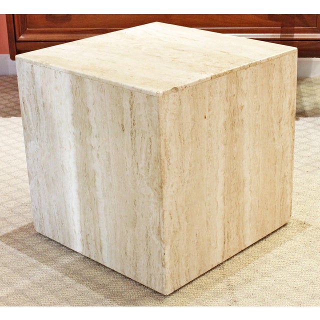 MidCentury Modern Travertine Marble Cube Table Chairish