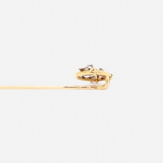 Antique French 18k Gold Stickpin With Ice Skates For Sale - Image 12 of 12