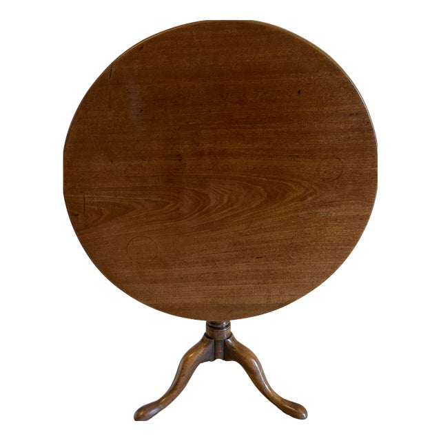 Antique Georgian Figured Mahogany Circular Tilt Top Table, 1780 For Sale
