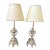 1960s Italian Ornate Brass Plated Table Lamps With Cream Silk Shades - A Pair For Sale