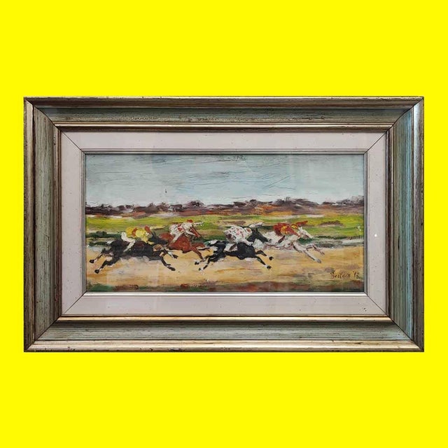 After Antonio Bertone, Spring Race, 1979, Oil Painting on Canvas For Sale - Image 11 of 11
