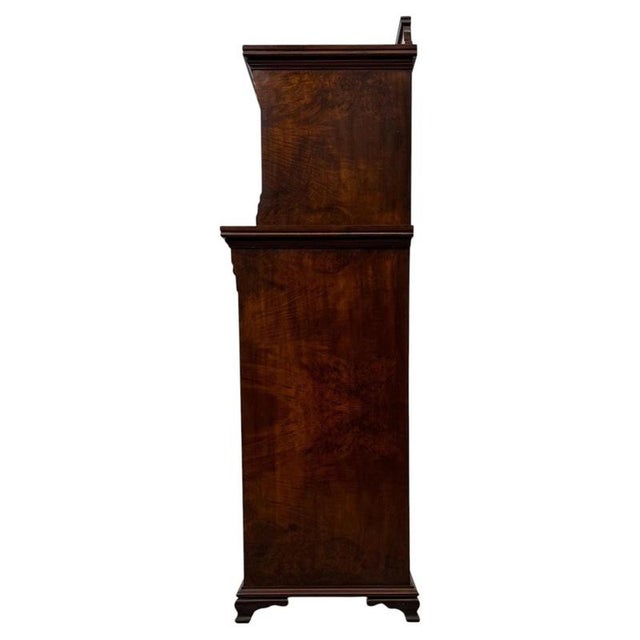 Antique English Walnut Narrow Display Cabinet, 1800s For Sale - Image 11 of 12
