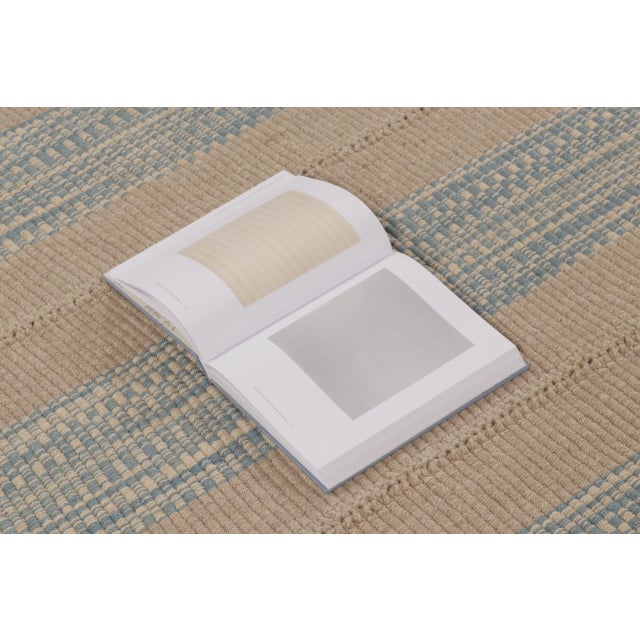Rug & Kilim’s Contemporary Kilim, Beige and Blue Textural Stripes For Sale - Image 9 of 10