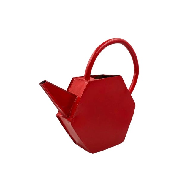 Mid-century modernist red watering ca France 1940 H 40 cm - 42 cm x 11 cm Conditions: very good consistent with age and...