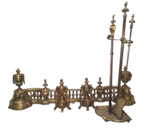 Bronze Fireplace Tool Set, Set of 8