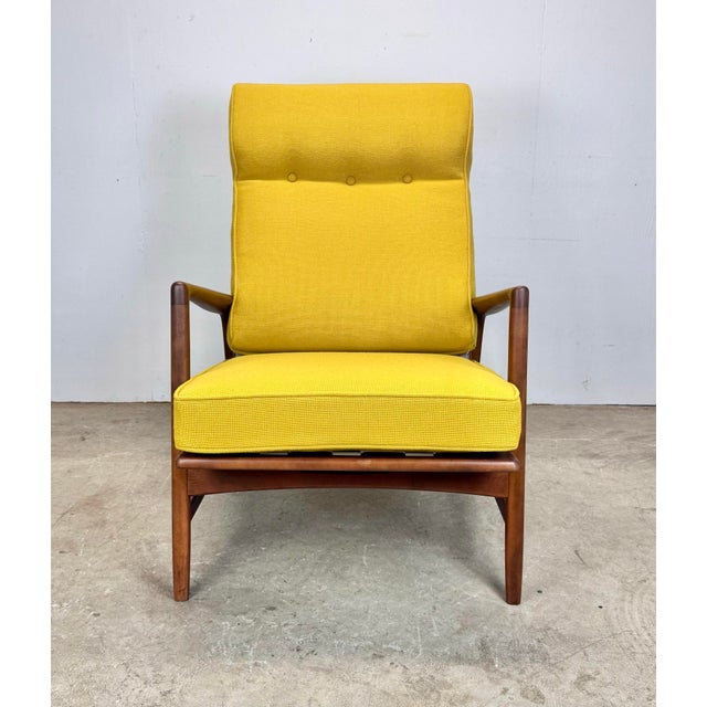 Mid Century Danish Modern Restored Reclining Armchair Lounge by Kofod Larsen For Sale - Image 9 of 12