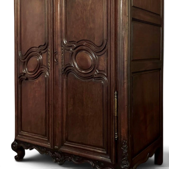 Early 19th Century Normandy Solid Mahogany Country French Armoire For Sale - Image 10 of 16