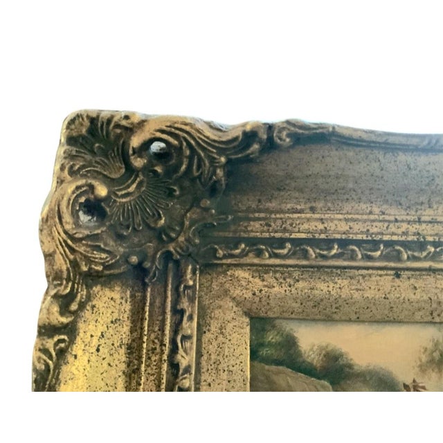 Wood 19th Century Oil Painting of Horses With Gilt Frame by Biggs & Sons London For Sale - Image 7 of 10
