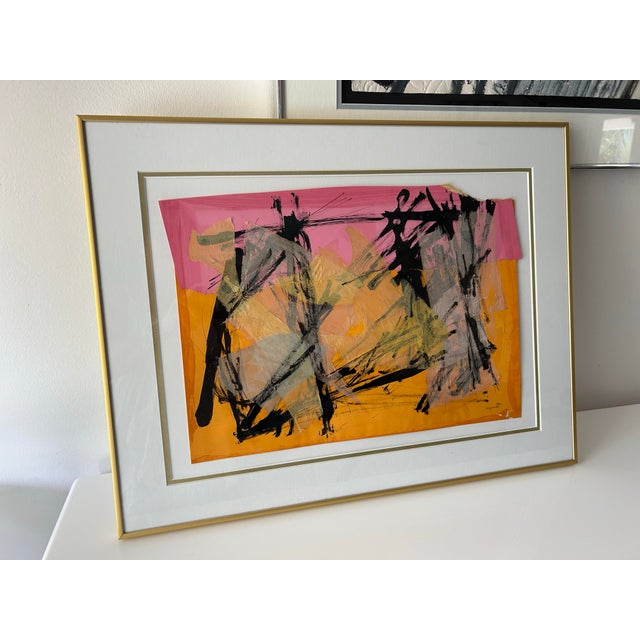 Contemporary Vintage Larry Kessler Abstract Collage Painting, 1962 For Sale - Image 3 of 9