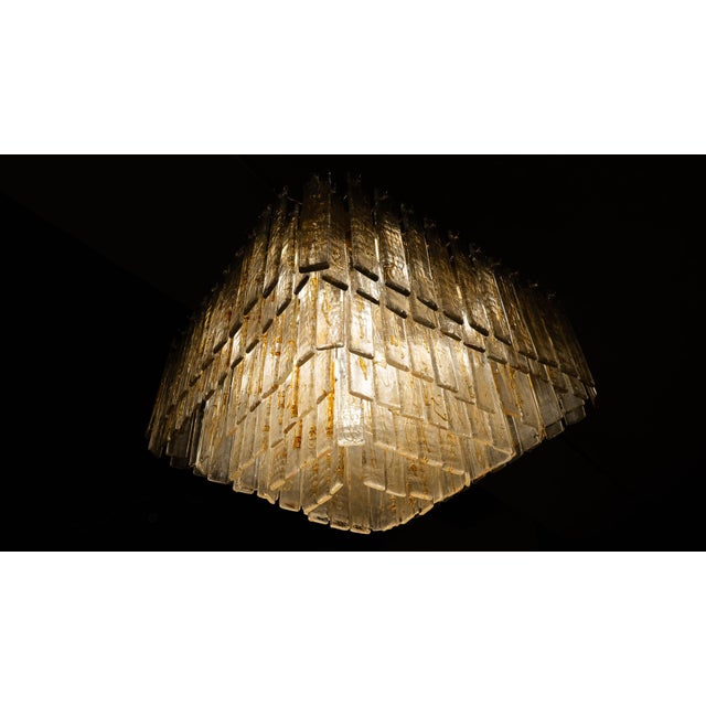 Metal Large Handcrafted Murano Glass Prism Waterfall Chandelier, 1970s For Sale - Image 7 of 16