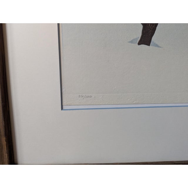 Signed LTD Ed Ted Colyer Large Woodblock Print "Winter Hida" — 1978 For Sale - Image 9 of 12