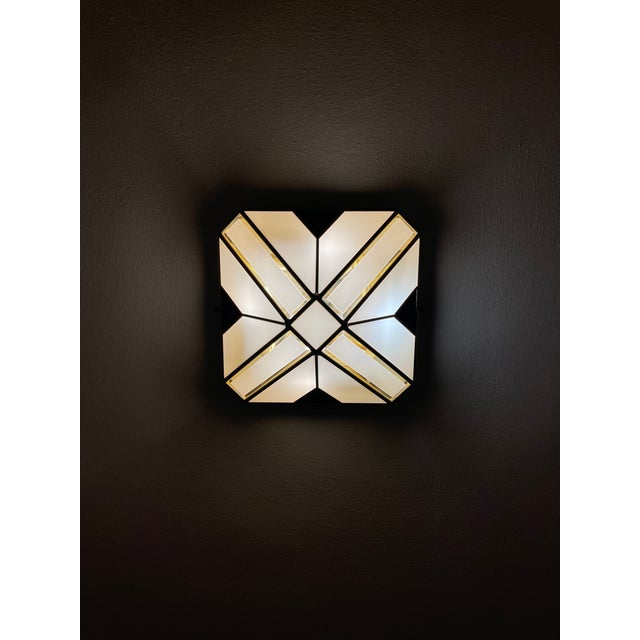 Modern Pyramid-Shaped Opal Glass Wall Lamps, Italy, 1970s, Set of 2 For Sale - Image 13 of 16