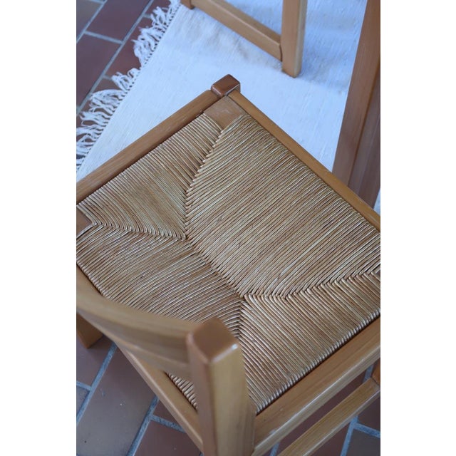 Elm and Rush Dining Chairs from Maison Regain, France, 1980s, Set of 6 For Sale - Image 4 of 13