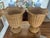 Grand Millennial Style Natural Wicker Footed and Scalloped Garden Urns- A Pair For Sale - Image 4 of 6