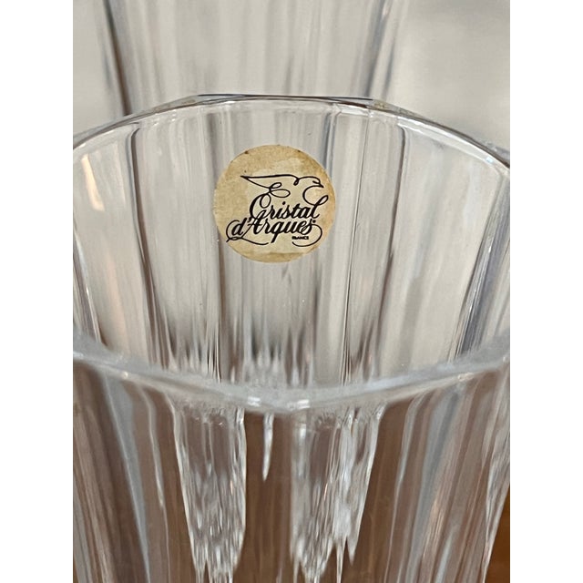 Late 20th Century Late 20th Century Cristal D’Arques Longchamp French Lead Crystal Champagne Flutes – Set of 4 With Box For Sale - Image 5 of 11