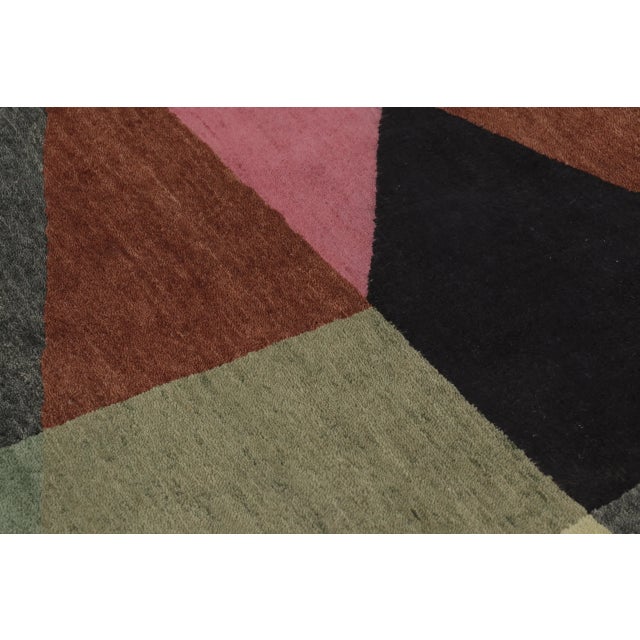 Textile Rug & Kilim's Mid Century Modern Rug in Polychromatic Geometric Patterns For Sale - Image 7 of 10