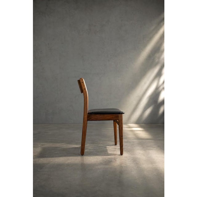 Mid-Century Modern Scandinavian Dining Chairs in Teak and Vinyl, 1960s, Set of 4 For Sale - Image 15 of 18