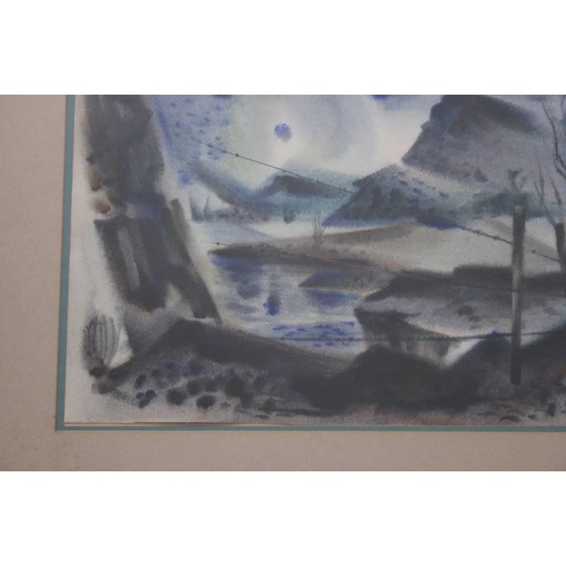 Modern Paul Maxwell Abstract Texas Desert Watercolor Landscape Early 1950s For Sale - Image 3 of 5