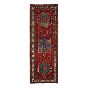 1940s Old Persian Heriz Runner Rug 3’6″ X 10’2″ -