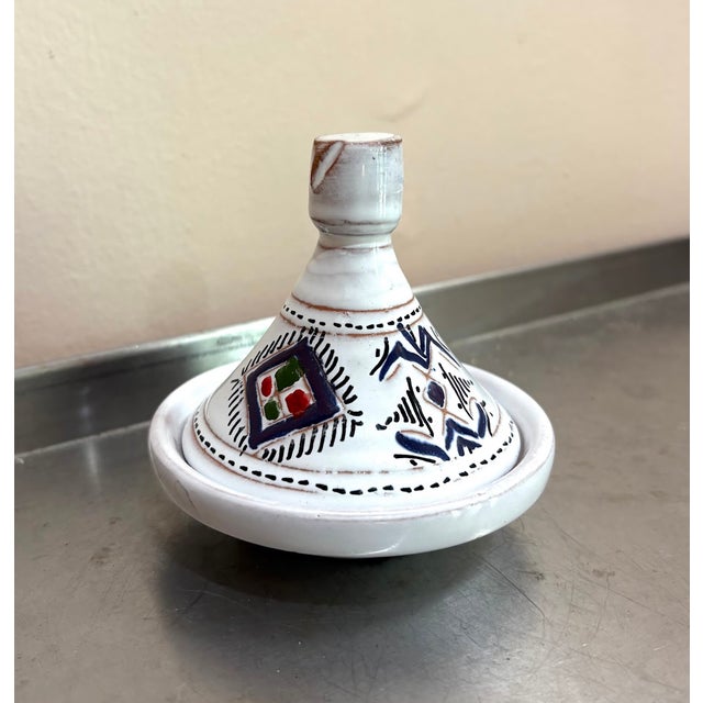 Mexican White Mexican Pottery Small Cone Box For Sale - Image 3 of 5