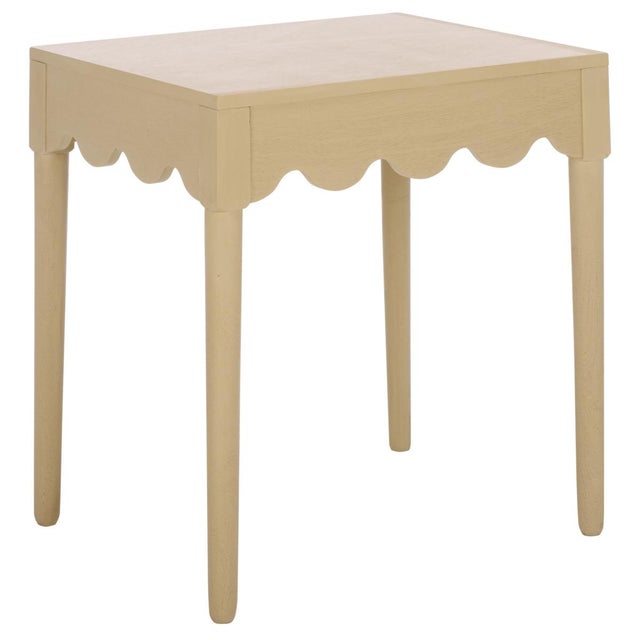 Neha Wavy Accent Table in Natural For Sale In Philadelphia - Image 6 of 8