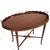 An antique Edwardian style mahogany tray-top ocoffee table with an oval gallery-edged removable tray with a scalloped pie-...