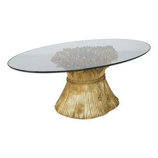 Small Gold Side Table, Italy, 1970s For Sale