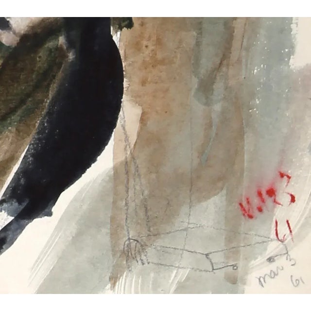 Artist: Eve Nethercott, American (1925 - 2015) Title: Seated Woman (P6.32) Year: 1961 Medium: Watercolor on Paper Size:...