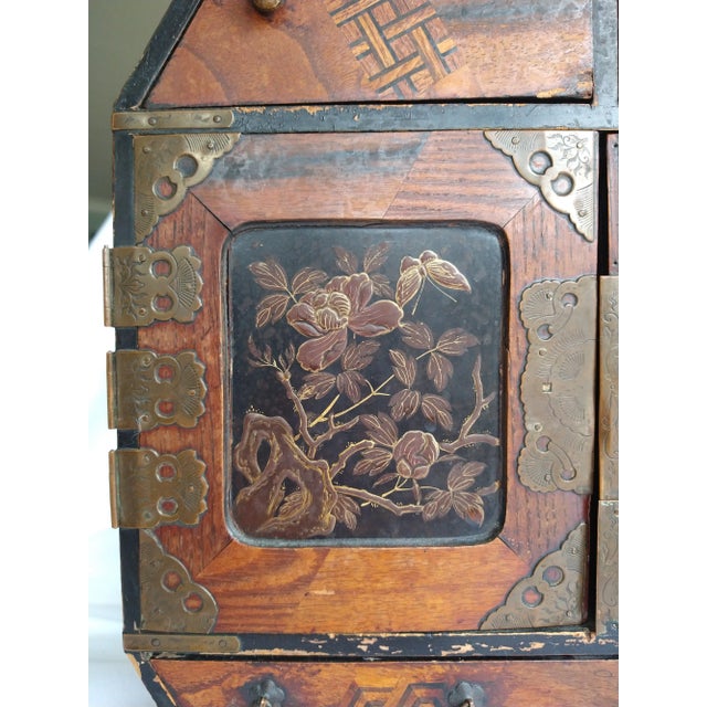 Brown Antique Late 19th Century Chinese Jewelry Box For Sale - Image 8 of 12