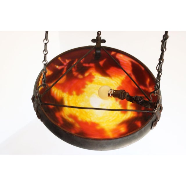 French Art Nouveau Pendant Light, 1900 For Sale - Image 6 of 14