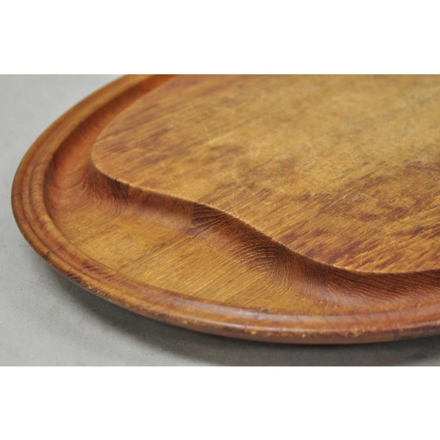 Vintage Mid Century Modern Henning Koppel Georg Jensen Teak Cutting Board Tray For Sale - Image 10 of 16