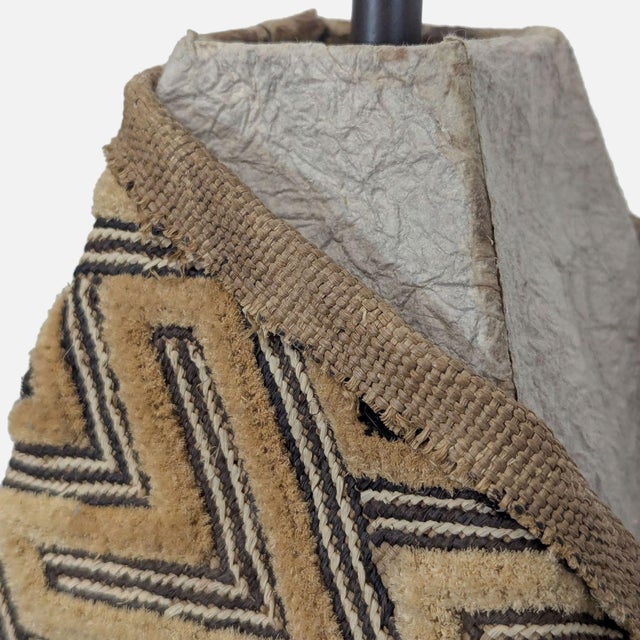 Unique Tribal Table Lamp With Patterned Shade and Decorative Base For Sale - Image 9 of 10