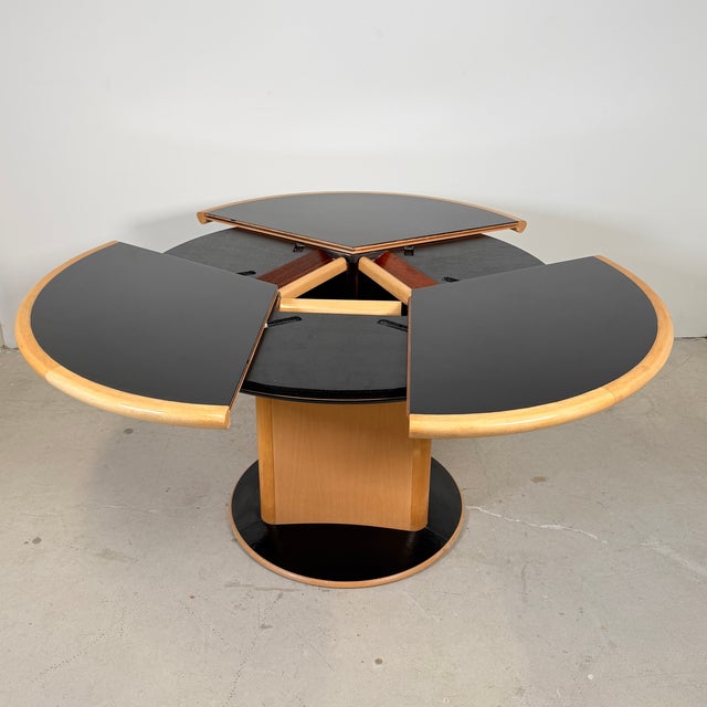 Japandi Postmodern DC06B Dining Table in Piano Black and Beech from Skovby, 1980s For Sale - Image 3 of 17
