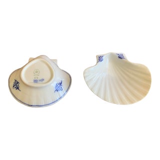 1960s Royal Copenhagen Blue Fluted Shell Dish - a Pair For Sale