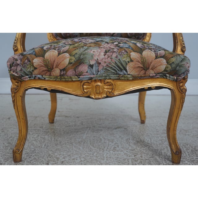 Pair of Louis XV Giltwood Fauteuils Armchairs For Sale - Image 13 of 18