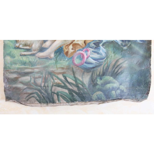 European Artist, Shepherd, Oil on Canvas For Sale - Image 4 of 7